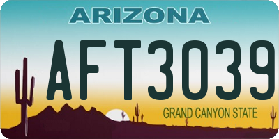 AZ license plate AFT3039