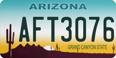 AZ license plate AFT3076