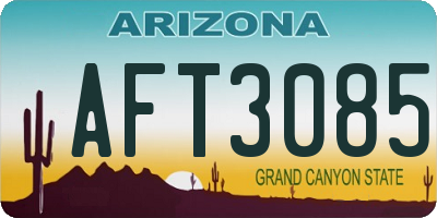 AZ license plate AFT3085