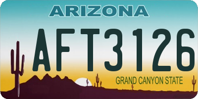 AZ license plate AFT3126
