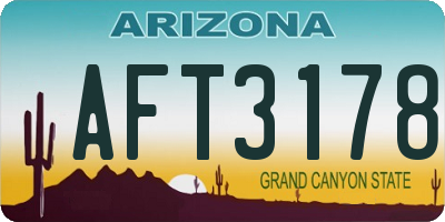 AZ license plate AFT3178
