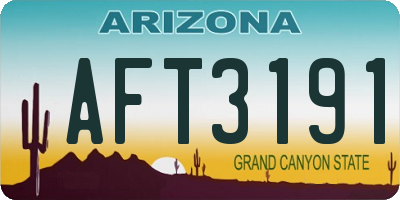 AZ license plate AFT3191