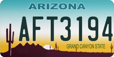 AZ license plate AFT3194