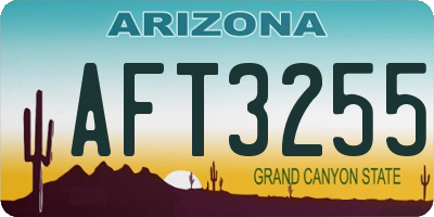 AZ license plate AFT3255