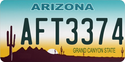 AZ license plate AFT3374