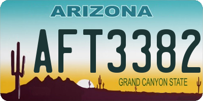 AZ license plate AFT3382