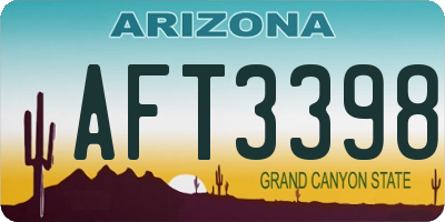 AZ license plate AFT3398