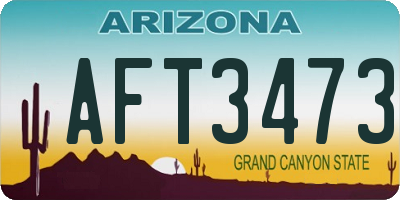 AZ license plate AFT3473