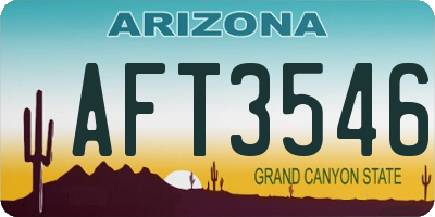 AZ license plate AFT3546