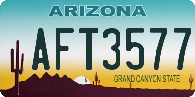AZ license plate AFT3577
