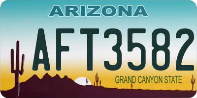 AZ license plate AFT3582