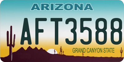 AZ license plate AFT3588