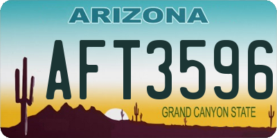 AZ license plate AFT3596