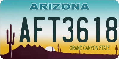AZ license plate AFT3618