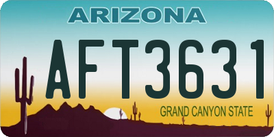 AZ license plate AFT3631
