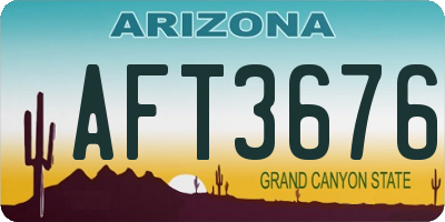 AZ license plate AFT3676
