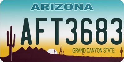AZ license plate AFT3683