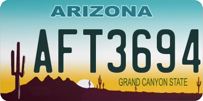 AZ license plate AFT3694