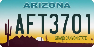 AZ license plate AFT3701