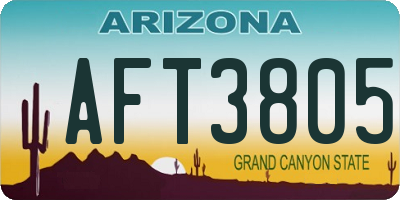 AZ license plate AFT3805