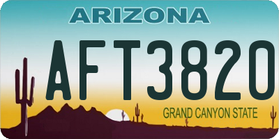 AZ license plate AFT3820