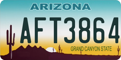 AZ license plate AFT3864