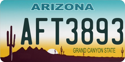 AZ license plate AFT3893