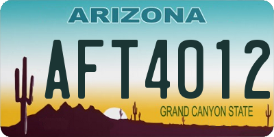 AZ license plate AFT4012
