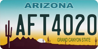 AZ license plate AFT4020