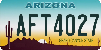 AZ license plate AFT4027