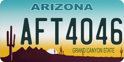 AZ license plate AFT4046