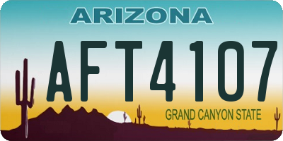 AZ license plate AFT4107