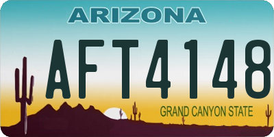 AZ license plate AFT4148