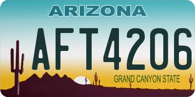 AZ license plate AFT4206