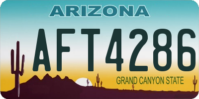 AZ license plate AFT4286