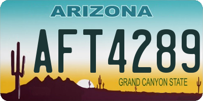 AZ license plate AFT4289