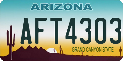 AZ license plate AFT4303
