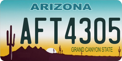 AZ license plate AFT4305