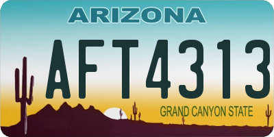 AZ license plate AFT4313