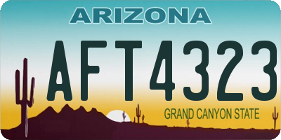 AZ license plate AFT4323