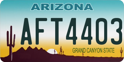 AZ license plate AFT4403