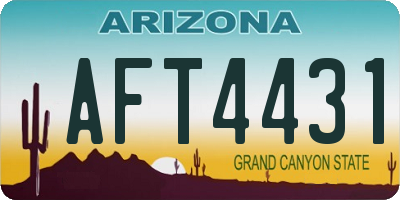 AZ license plate AFT4431