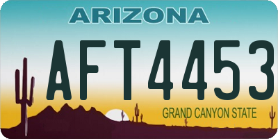 AZ license plate AFT4453