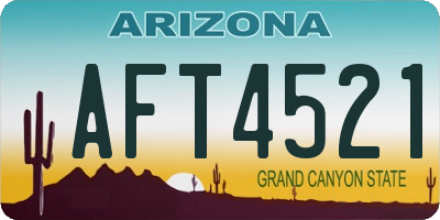 AZ license plate AFT4521