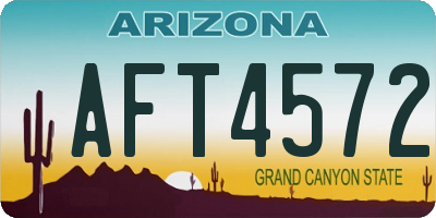AZ license plate AFT4572