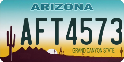 AZ license plate AFT4573
