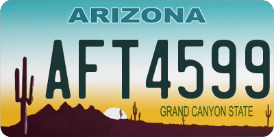 AZ license plate AFT4599