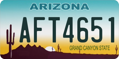 AZ license plate AFT4651