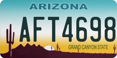 AZ license plate AFT4698