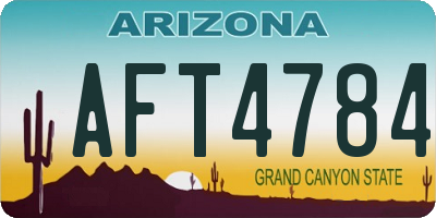 AZ license plate AFT4784
